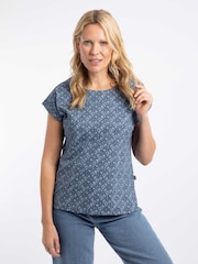 Weird Fish Blue Paw Cotton Printed Jersey T-Shirt - Image 1 of 7