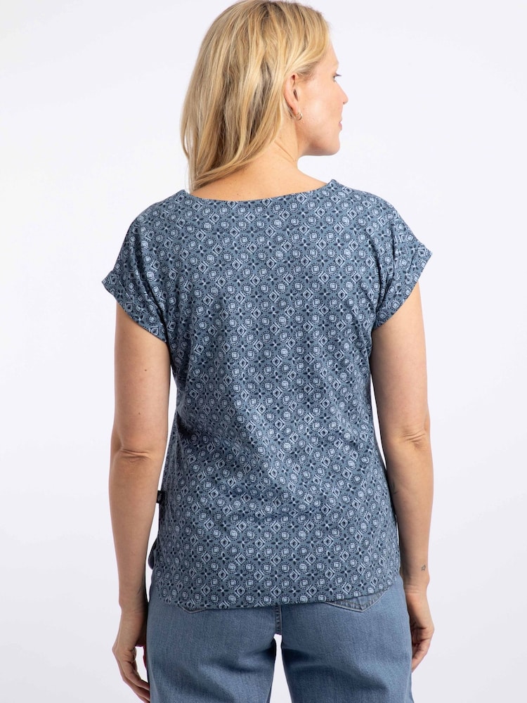 Weird Fish Blue Paw Cotton Printed Jersey T-Shirt - Image 2 of 7 Weird Fish Blue Paw Cotton Printed Jersey T-Shirt - Image 2 of 7