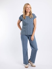 Weird Fish Blue Paw Cotton Printed Jersey T-Shirt - Image 3 of 7