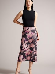 Ted Baker Elliha  Sleeveless Mockable Black Dress With Slip Skirt - Image 1 of 4