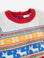 JoJo Maman Bébé Multi Kids' Christmas Fairisle Pattern Pattern Jumper - Image 3 of 3