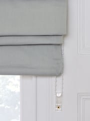 Grey Silver Ready Made Blackout Cotton Roman Blinds - Image 4 of 7