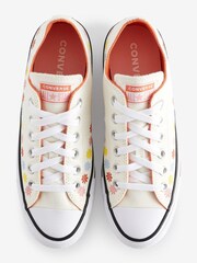Converse White Flower Detail Chuck Ox Trainers - Image 14 of 17