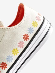 Converse White Flower Detail Chuck Ox Trainers - Image 16 of 17
