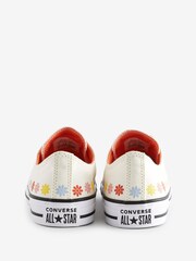 Converse White Flower Detail Chuck Ox Trainers - Image 5 of 17