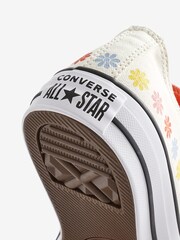 Converse White Flower Detail Chuck Ox Trainers - Image 9 of 17