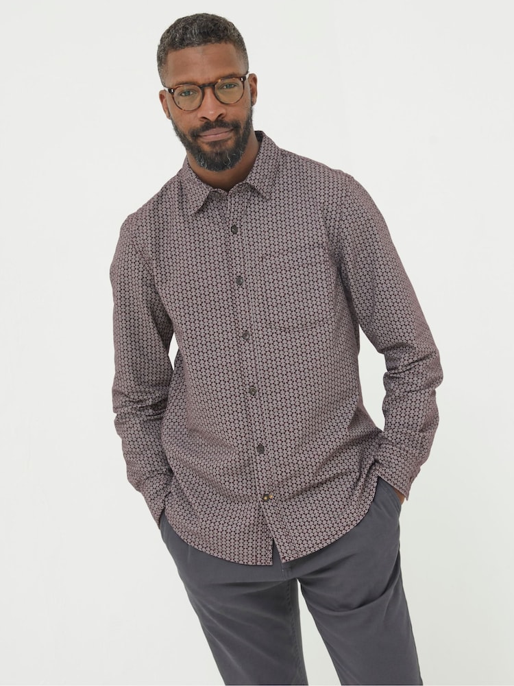 FatFace Purple Leaf Print Shirt - Image 1 of 5