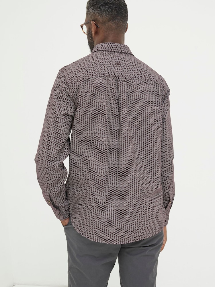 FatFace Purple Leaf Print Shirt - Image 2 of 5