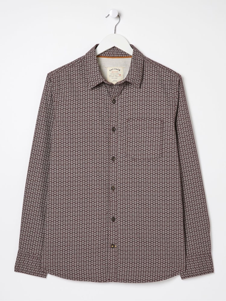 FatFace Purple Leaf Print Shirt - Image 5 of 5