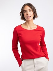 Weird Fish Red Maine Ribbed Outfitter T-Shirt - Image 1 of 7