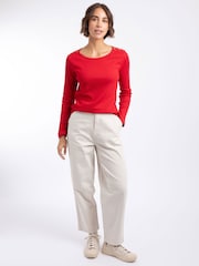 Weird Fish Red Maine Ribbed Outfitter T-Shirt - Image 3 of 7