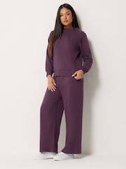M&Co Purple Petite Wide Leg Joggers 2 Pack - Image 5 of 7