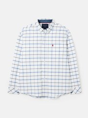Joules Welford White/Blue Cotton Check Shirt - Image 11 of 17