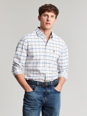 Joules Welford White/Blue Cotton Check Shirt - Image 16 of 17