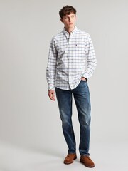 Joules Welford White/Blue Cotton Check Shirt - Image 17 of 17