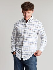 Joules Welford White/Blue Cotton Check Shirt - Image 4 of 17