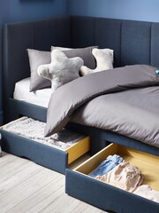 Soft Marl Petrol Blue Kids Marlow Drawer Upholstered Frame - Image 4 of 12