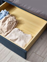 Soft Marl Petrol Blue Kids Marlow Drawer Upholstered Frame - Image 9 of 12