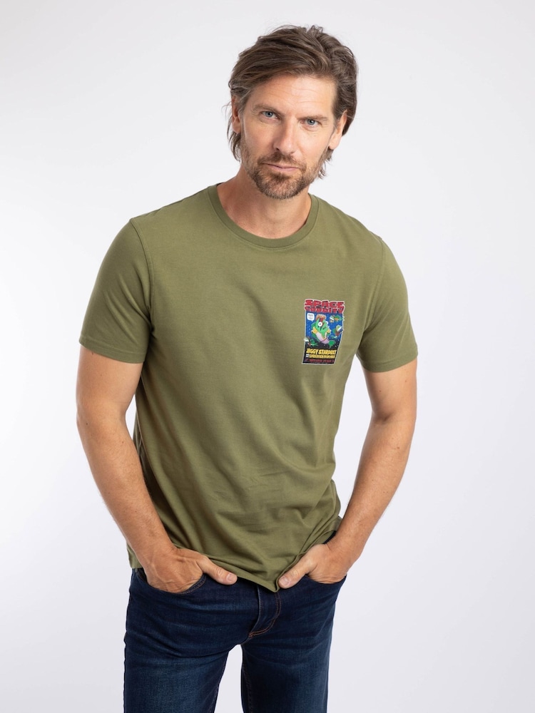 Weird Fish Green Space Coddity Back Print Artist T-Shirt - Image 2 of 6