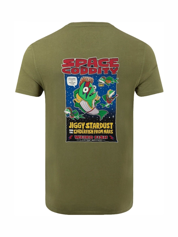 Weird Fish Green Space Coddity Back Print Artist T-Shirt - Image 6 of 6