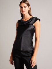 Ted Baker Deanaah Draped Neck Straight Nude Top - Image 1 of 6
