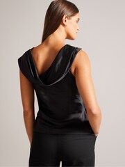 Ted Baker Deanaah Draped Neck Straight Nude Top - Image 2 of 6