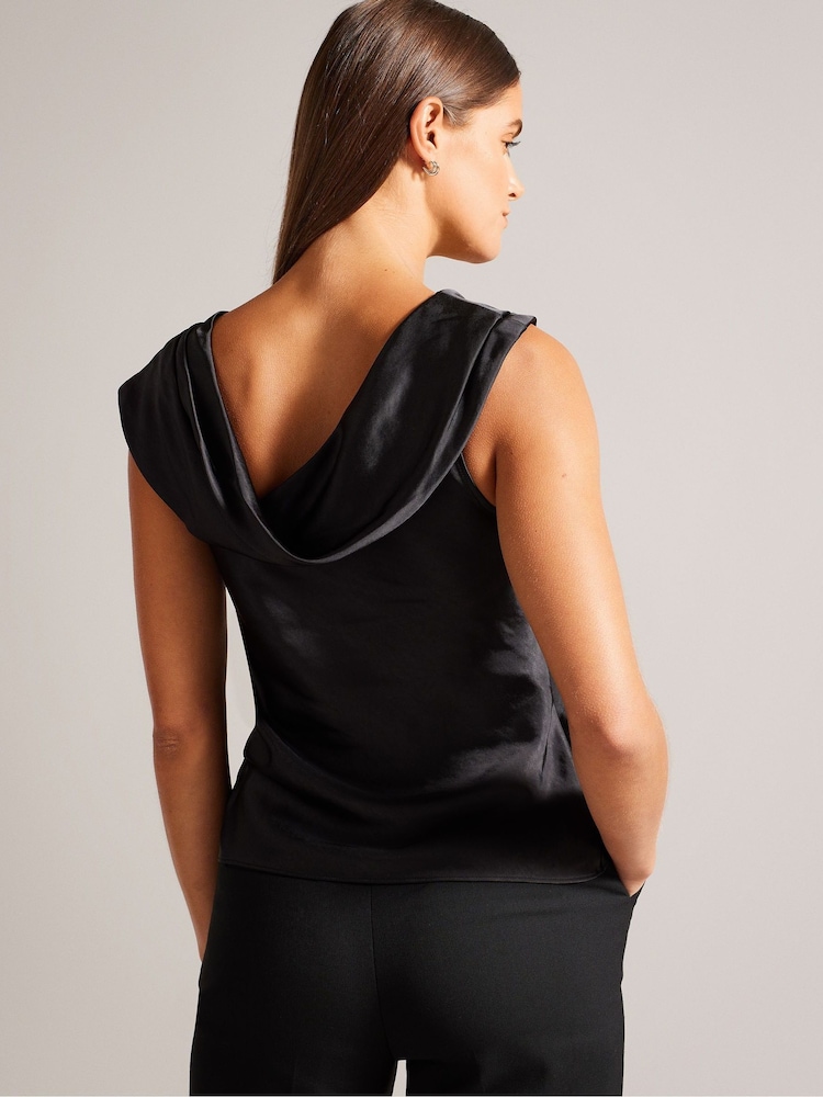 Ted Baker Deanaah Draped Neck Straight Nude Top - Image 2 of 6