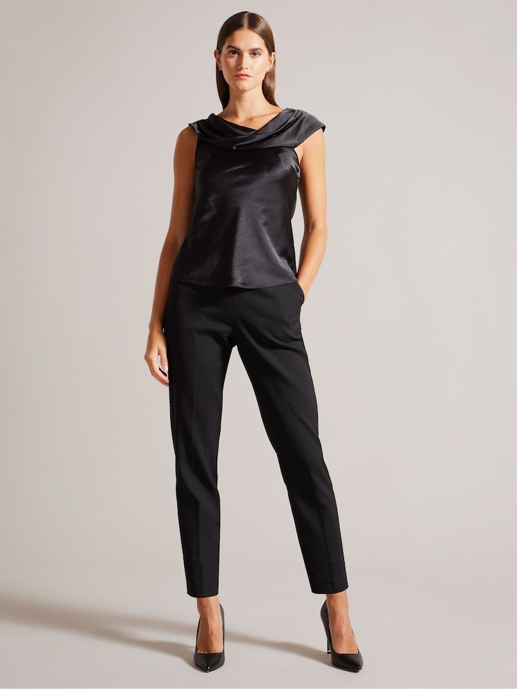 Ted Baker Deanaah Draped Neck Straight Nude Top - Image 3 of 6
