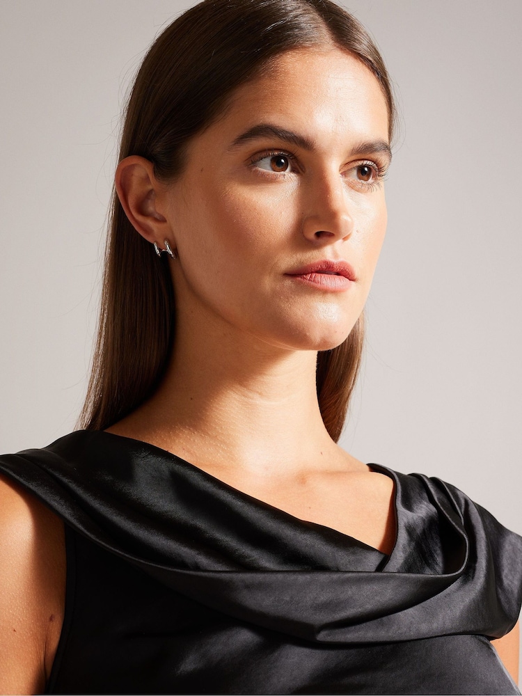 Ted Baker Deanaah Draped Neck Straight Nude Top - Image 4 of 6
