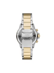 Emporio Armani Black Gold/Silver Tone World Explorer Solar-Powered Chronograph Stainless Steel Watch - Image 2 of 4
