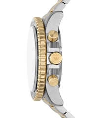 Emporio Armani Black Gold/Silver Tone World Explorer Solar-Powered Chronograph Stainless Steel Watch - Image 4 of 4