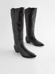 Black Forever Comfort® Stitched Detail Western Boots - Image 1 of 6