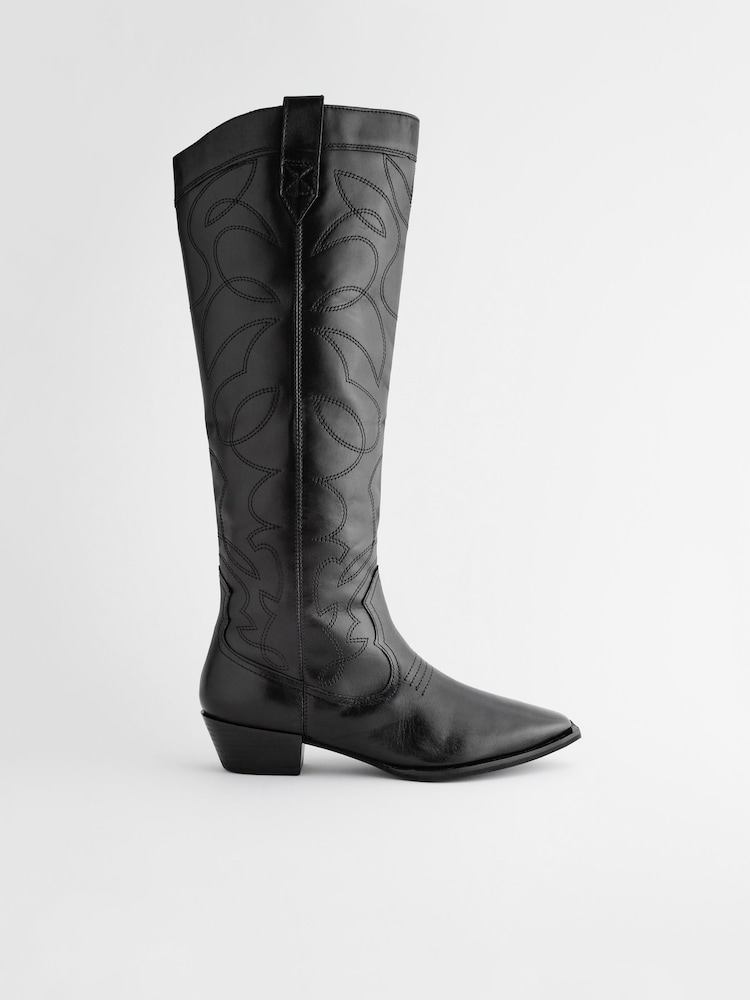 Schwarz - Forever Comfort® Stiefel im Western-Stil mit Nahtdetails - Bild 2 von 6 Schwarz - Forever Comfort® Stiefel im Western-Stil mit Nahtdetails - Bild 2 von 6