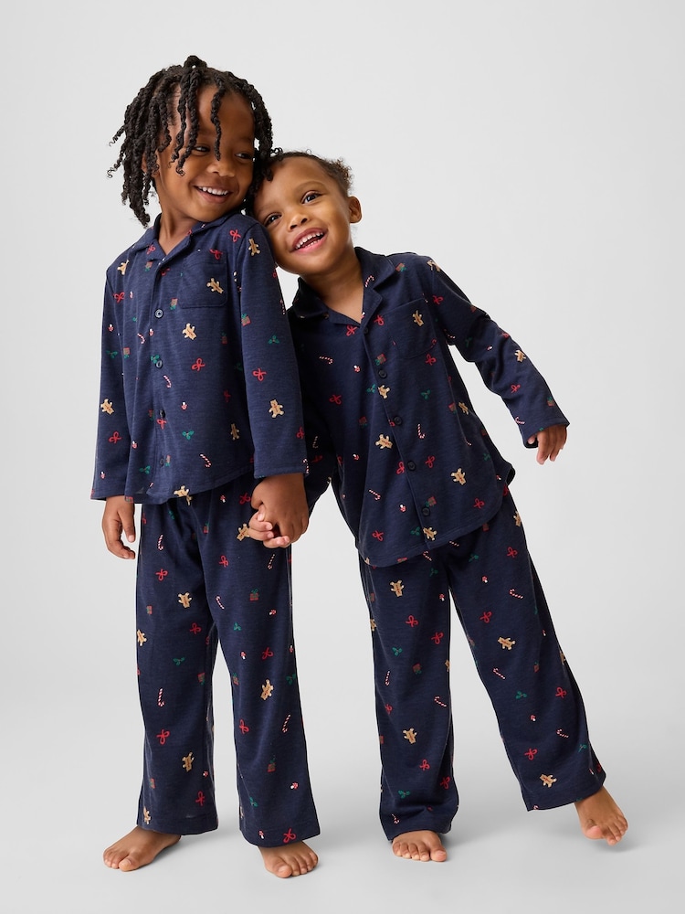 Gap Navy Gingerbread Matching Family Flannel Pyjamas Set (6mths-5yrs) - Image 1 of 3 Gap Navy Gingerbread Matching Family Flannel Pyjamas Set (6mths-5yrs) - Image 1 of 3