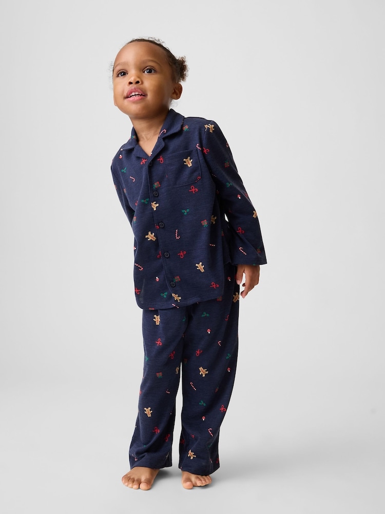 Gap Navy Gingerbread Matching Family Flannel Pyjamas Set (6mths-5yrs) - Image 2 of 3 Gap Navy Gingerbread Matching Family Flannel Pyjamas Set (6mths-5yrs) - Image 2 of 3