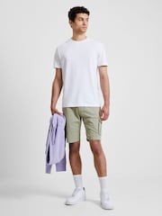 French Connection Green 100% Cotton Marine Cargo Shorts - Image 2 of 3