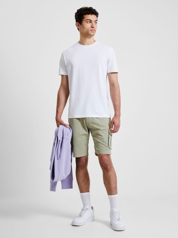 French Connection Green 100% Cotton Marine Cargo Shorts - Image 2 of 3