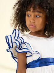 Angel & Rocket White 100% Cotton Border Print Emillie Tie Sash Dress - Image 3 of 7