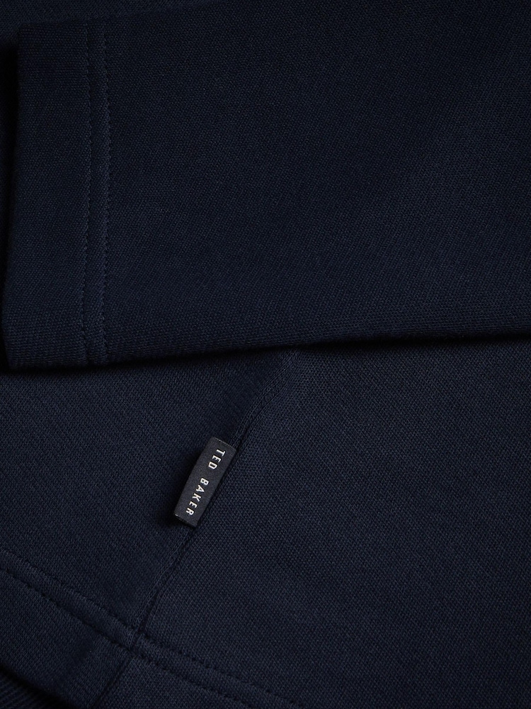 Ted Baker Blue Gazine Long Sleeve Textured Panel Half Zip T-Shirt - Image 5 of 5