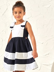 Angel & Rocket Blue 100% Cotton Avery Border Dress - Image 1 of 6