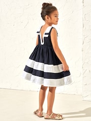 Angel & Rocket Blue 100% Cotton Avery Border Dress - Image 2 of 6