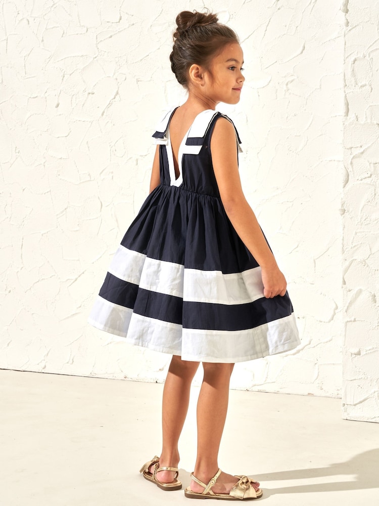 Angel & Rocket Blue 100% Cotton Avery Border Dress - Image 2 of 6