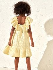 Angel & Rocket Yellow 100% Cotton Sara Broderie Dress - Image 2 of 6