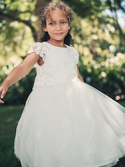 Angel & Rocket Cream Esme Lace Bodice Dress - Image 1 of 10