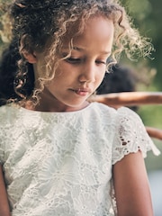 Angel & Rocket Cream Esme Lace Bodice Dress - Image 3 of 10