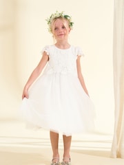 Angel & Rocket Cream Esme Lace Bodice Dress - Image 4 of 10