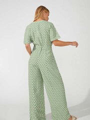 Ro&Zo Green Diamond Printed Jumpsuit - Image 2 of 6