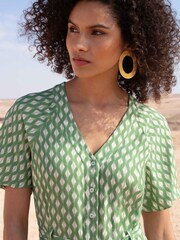 Ro&Zo Green Diamond Printed Jumpsuit - Image 5 of 6