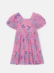 Angel & Rocket Pink 100% Cotton Simone Textured Print Dress - Image 2 of 6