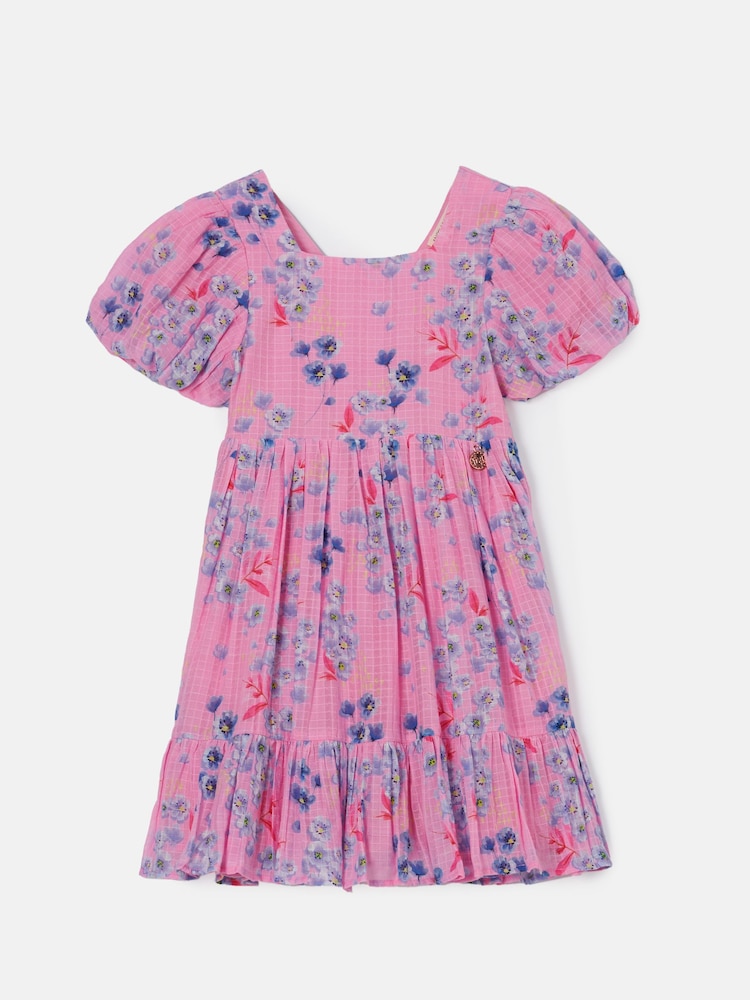 Angel & Rocket Pink 100% Cotton Simone Textured Print Dress - Image 2 of 6
